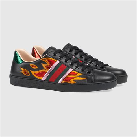 gucci flame sneakers on feet|Gucci ace shoes customer service.